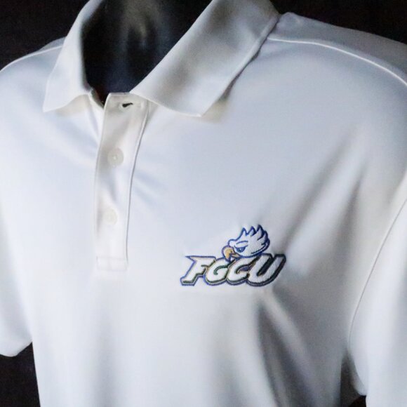 FGCU White Under Armour HeatGear Polo (L) OMG!!! ⛳️ 🏀 - Picture 8 of 8